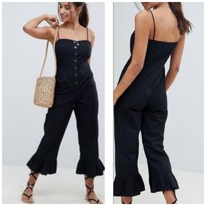 ❌️SOLD ❌️ ASOS Cropped For The Frill Black Jumpsuit